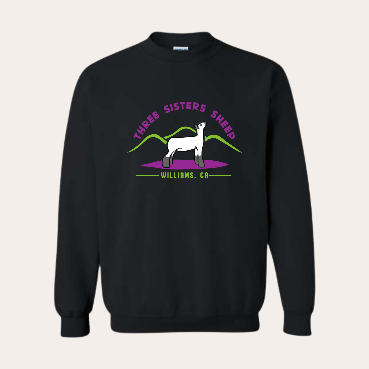Three Sisters Printed Black Crewneck