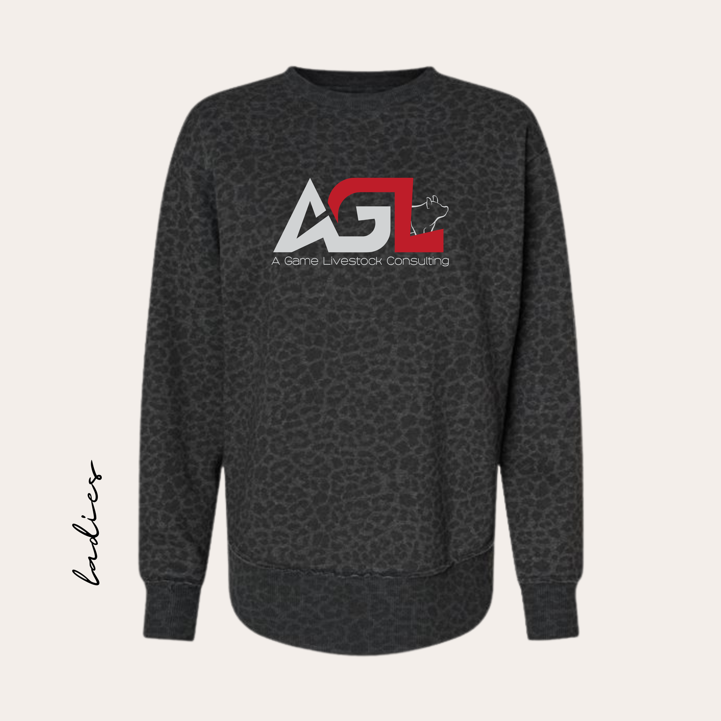 AGL Printed Leopard Ladies Crewneck