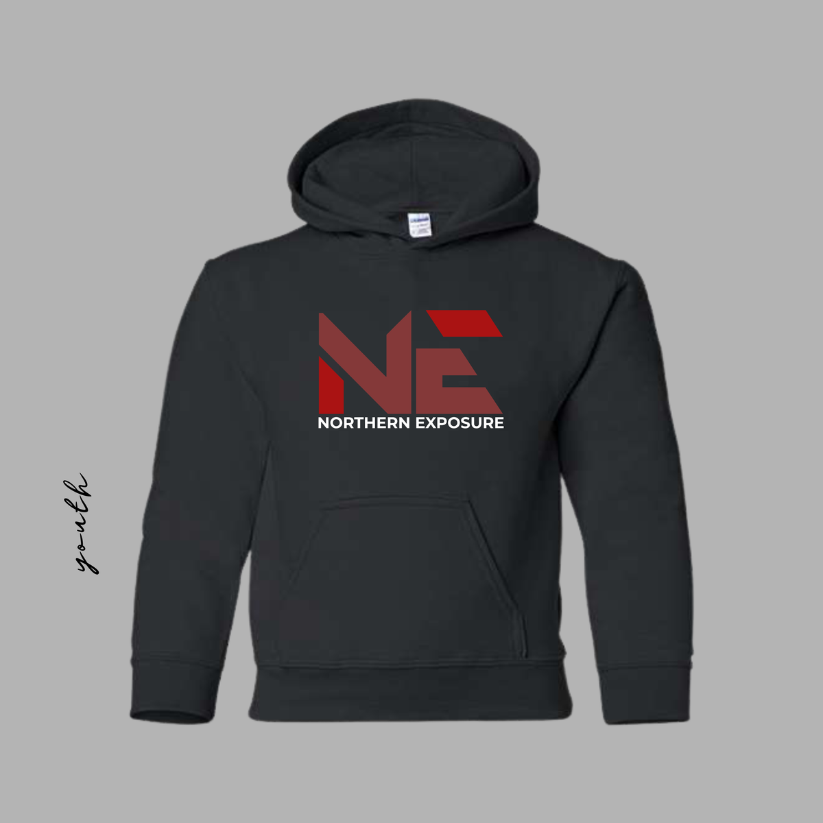 NEF26 YOUTH Printed Black Softstyle Hoodie