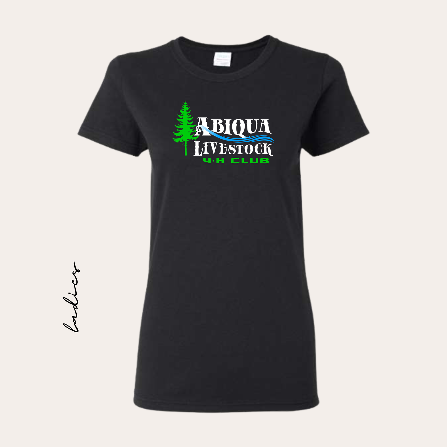 AL4H Printed Ladies Heavy Cotton Black Tee