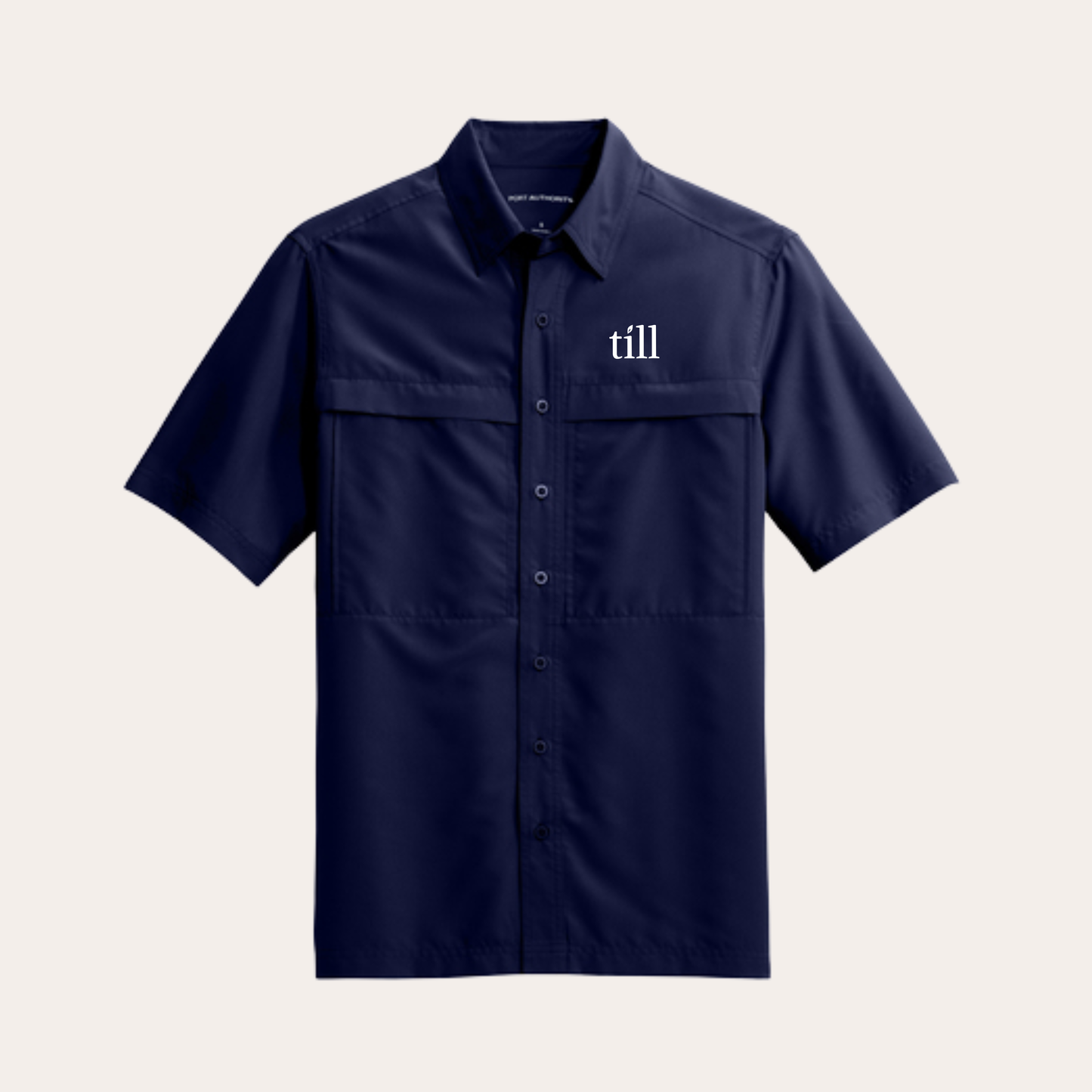 Till Embroidered Navy Men's UV Short Sleeve