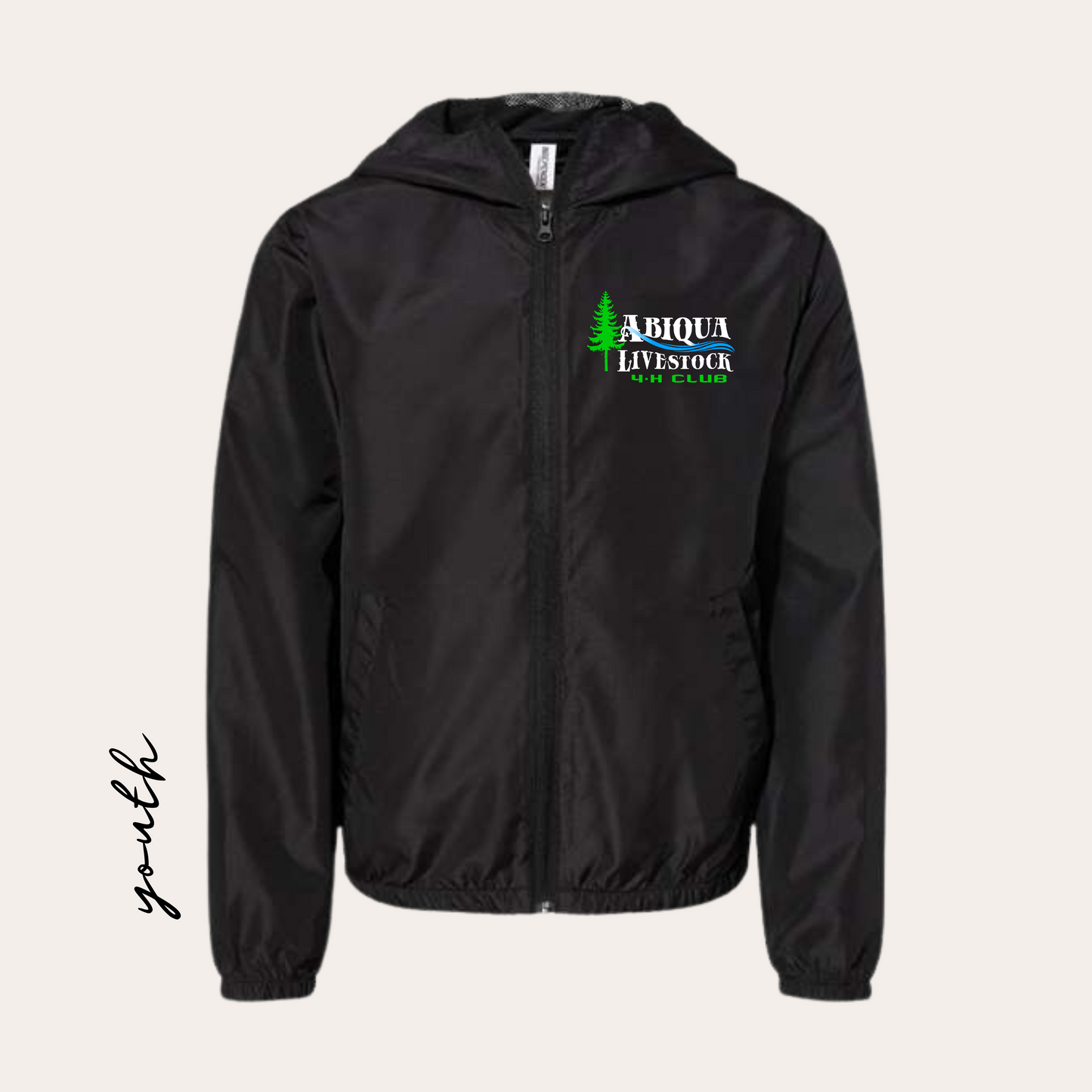 YOUTH Abiqua Livestock Full Zip Windbreaker - Black