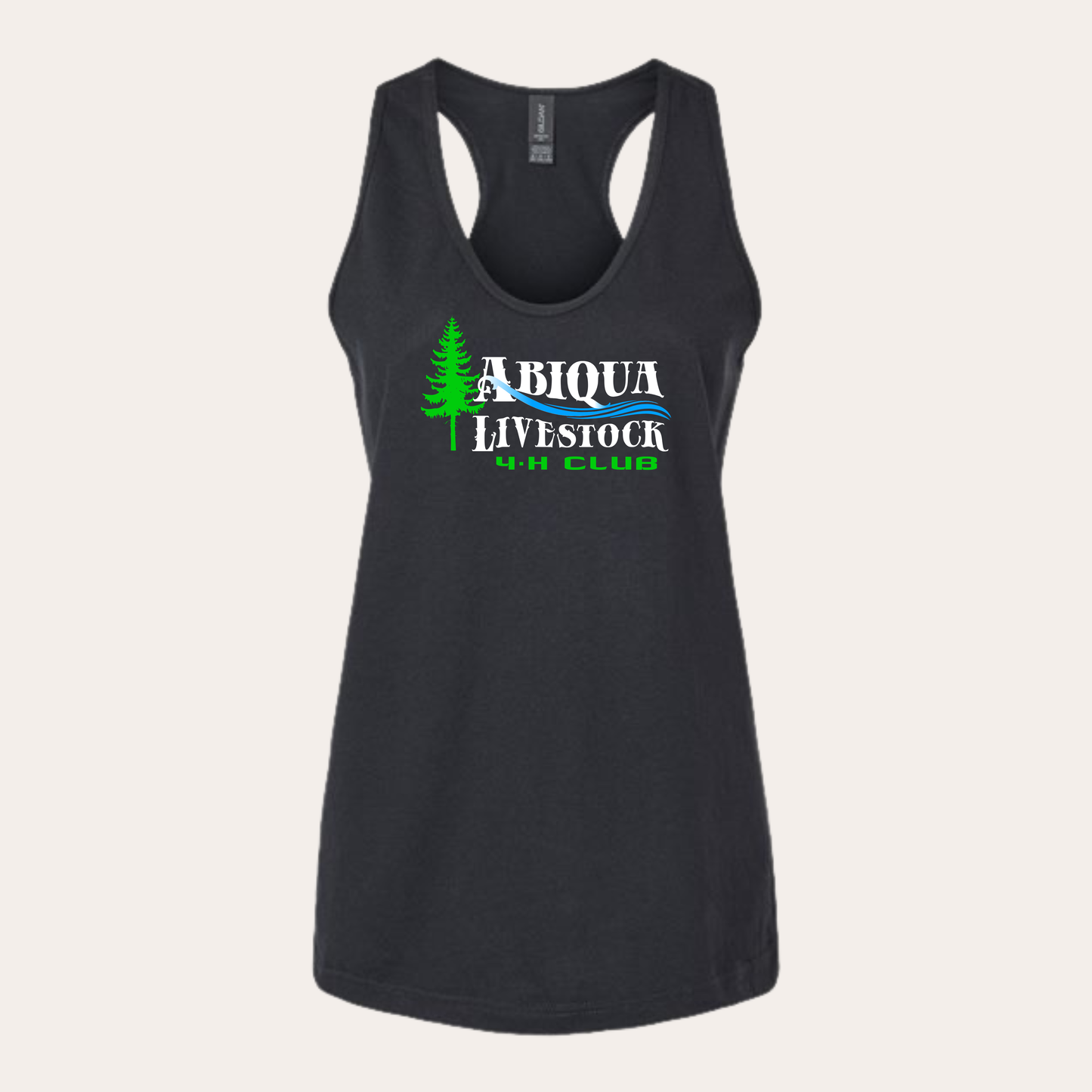 AL4H Printed Softstyle CVC Black Ladies Tank