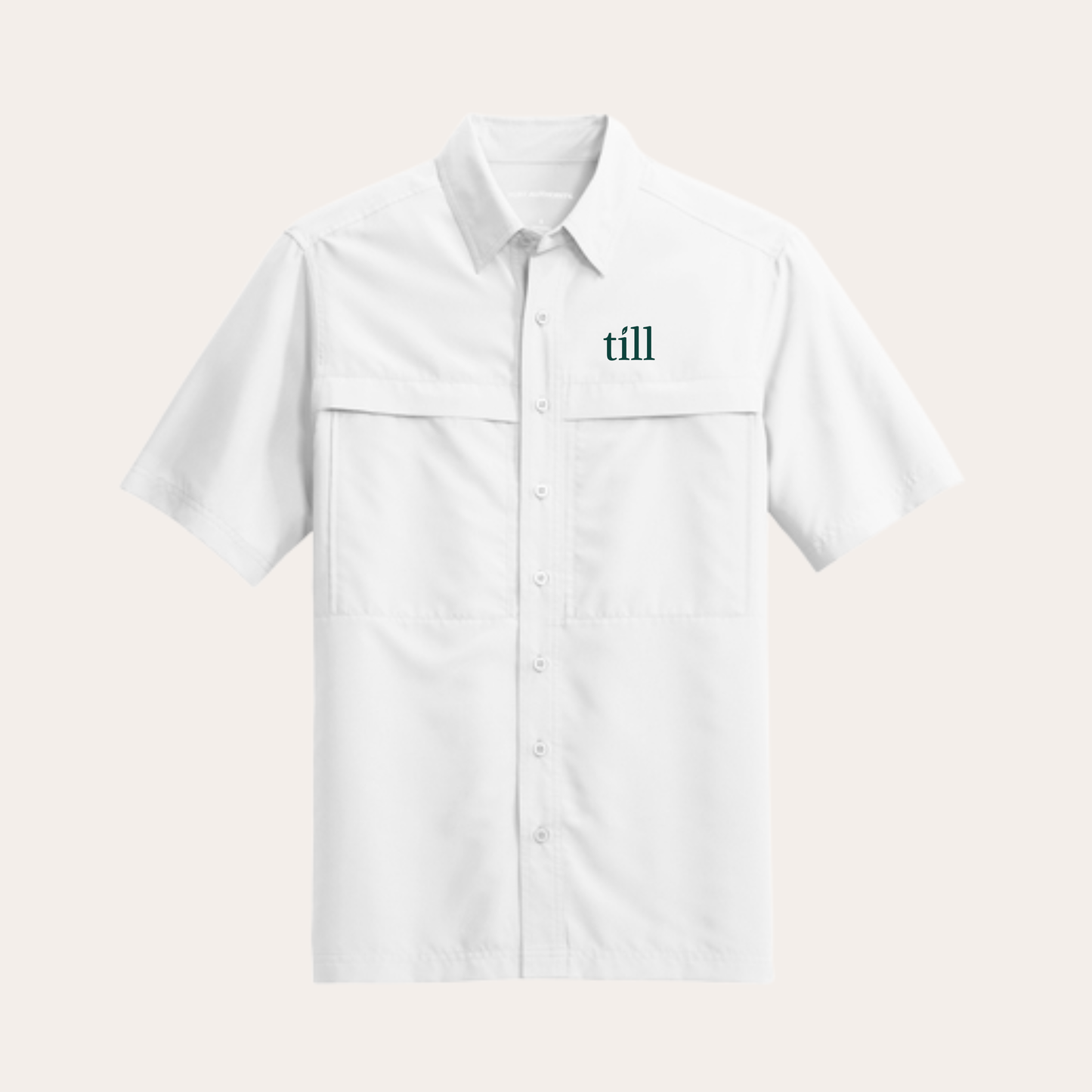 Till Embroidered White Men's UV Short Sleeve