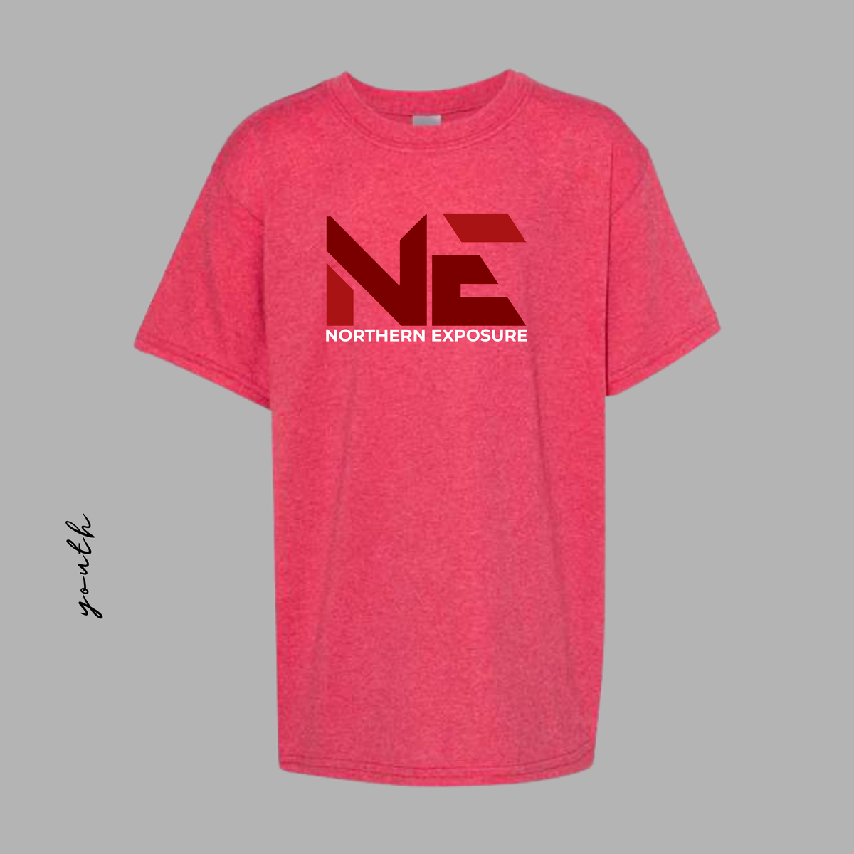 NEF26 YOUTH Printed Red Heather Heavy Cotton Tee