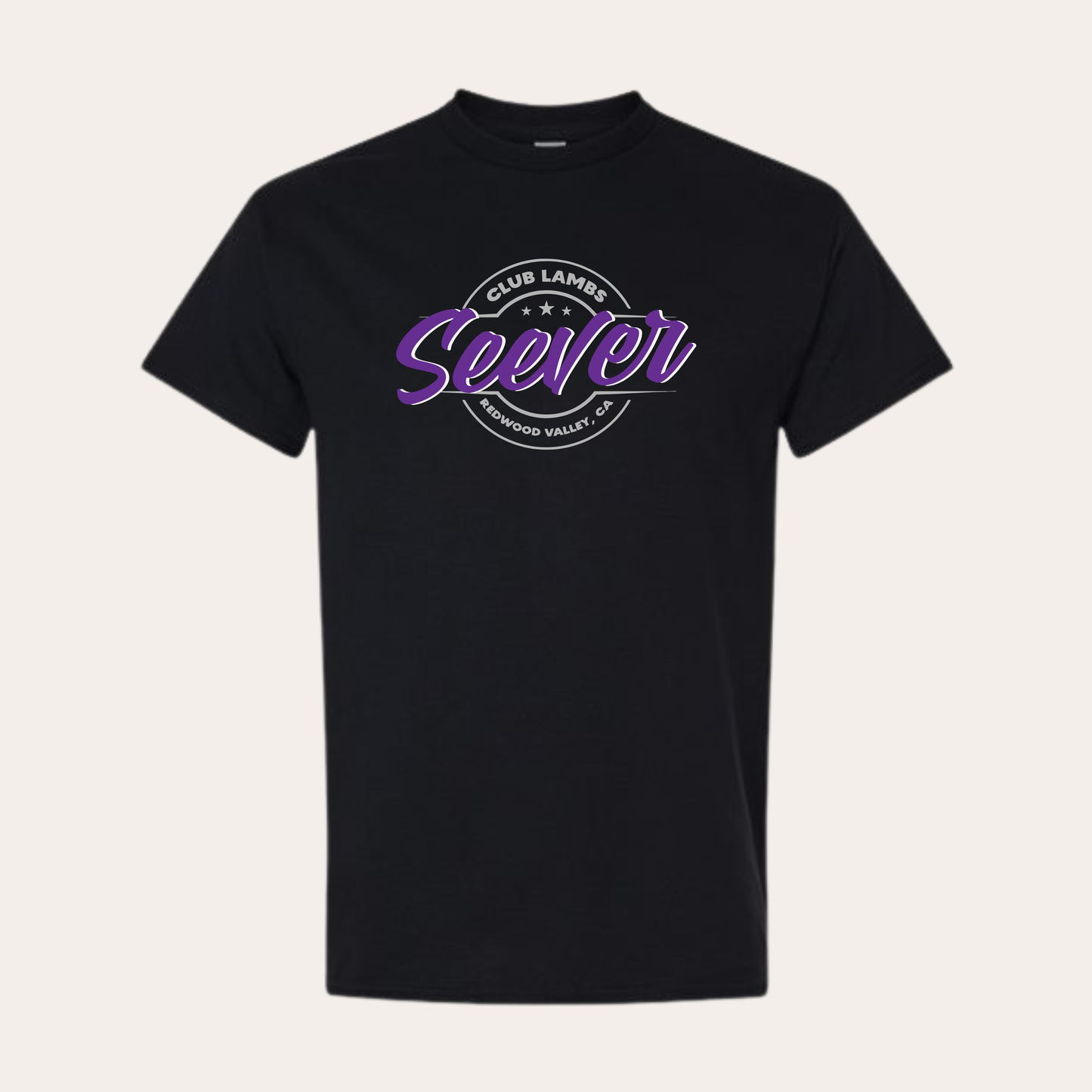 Seever Printed Heavy Cotton Black Tee