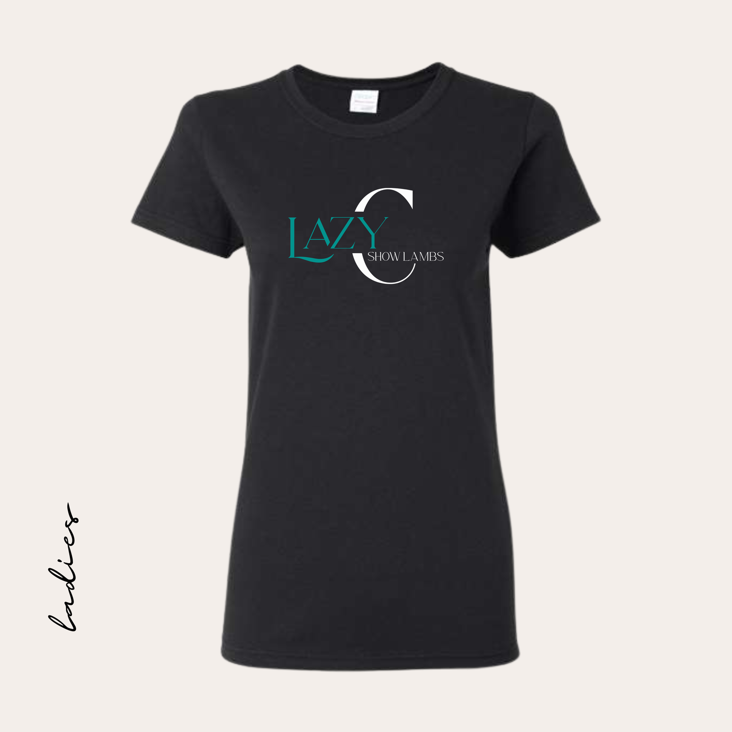 LCSL Printed Ladies Heavy Cotton Black Tee