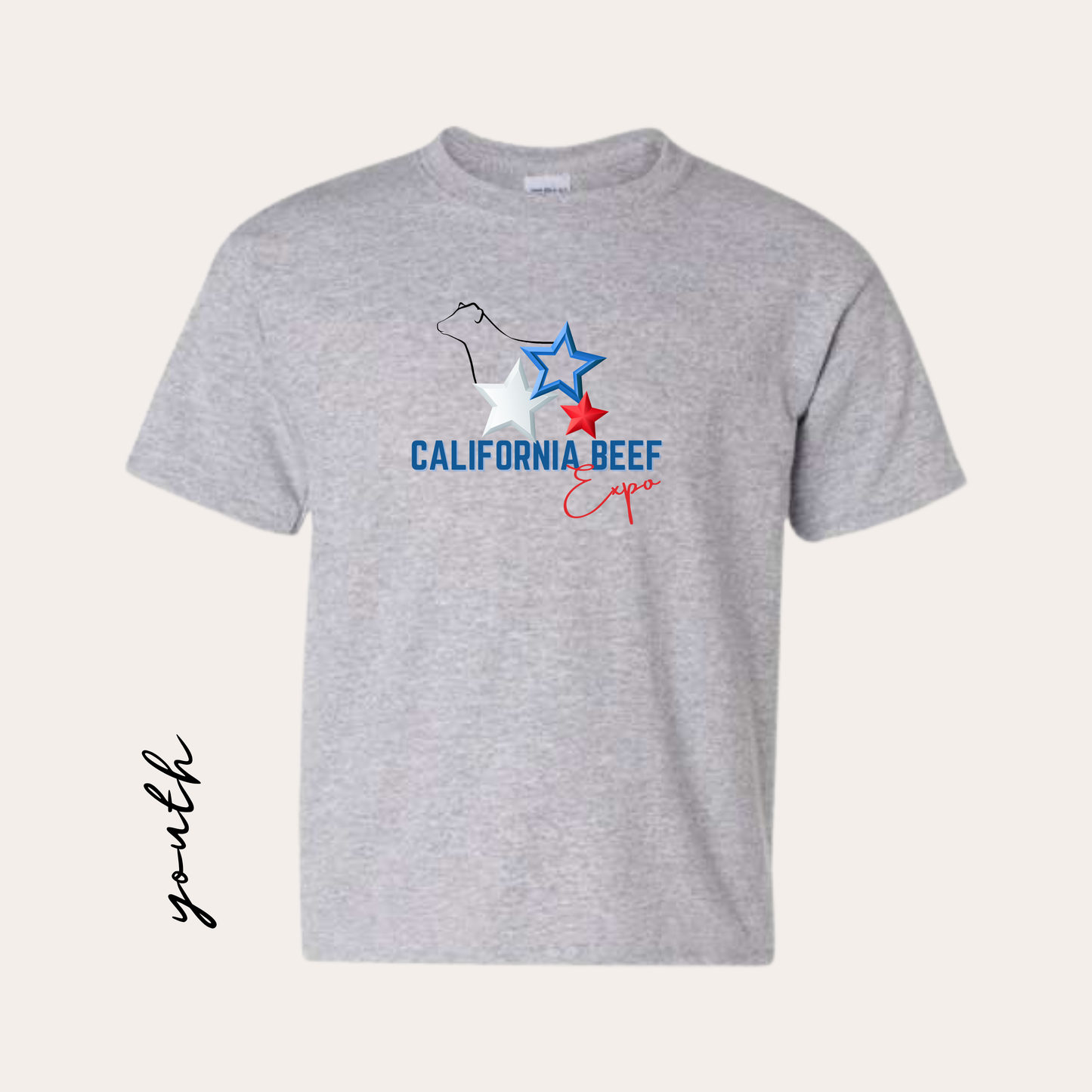 CBE YOUTH Printed Sport Gray Heavy Cotton Tee