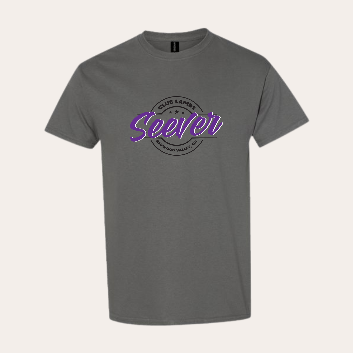 Seever Printed Heavy Cotton Charcoal Tee