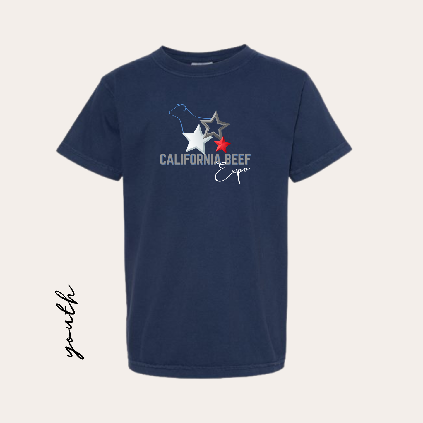 CBE YOUTH Comfort Colors Navy Printed Tee