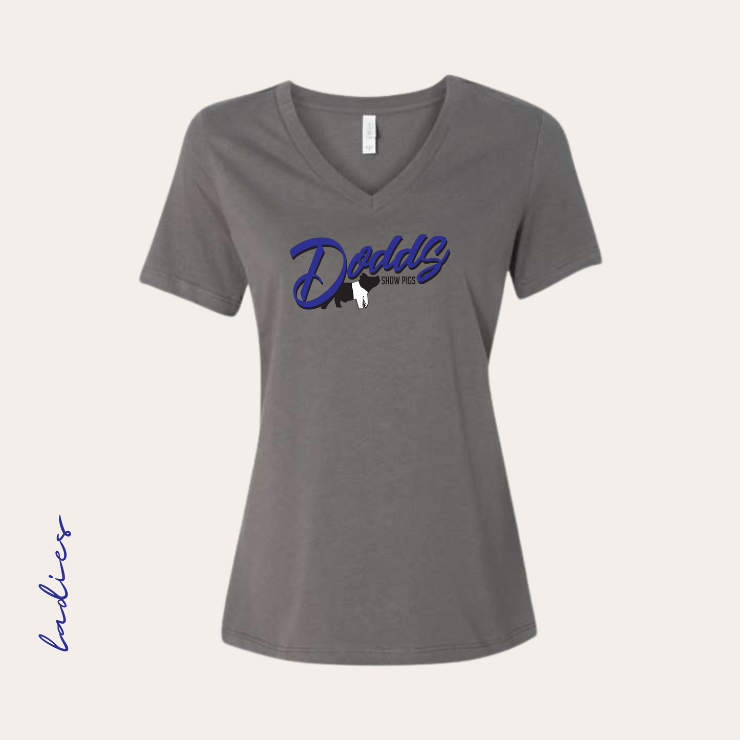 Dodds Printed Asphalt Ladies V-neck