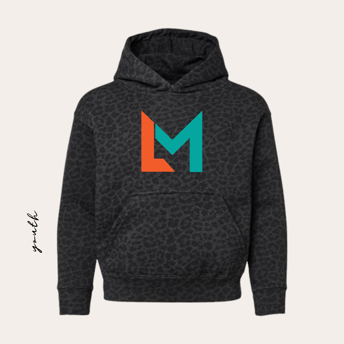 ML26 YOUTH Printed Black Leopard Hoodie
