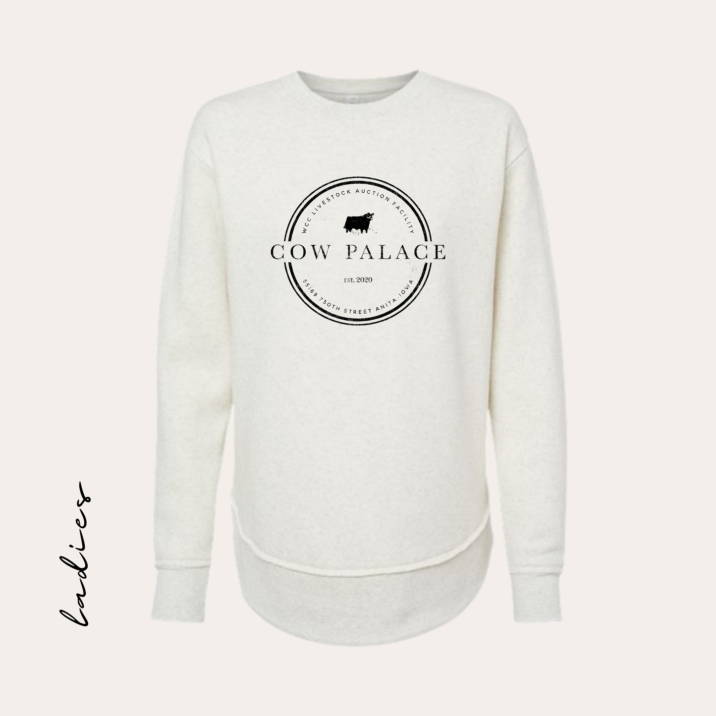 Cow Palace Natural Heather Crewneck Printed