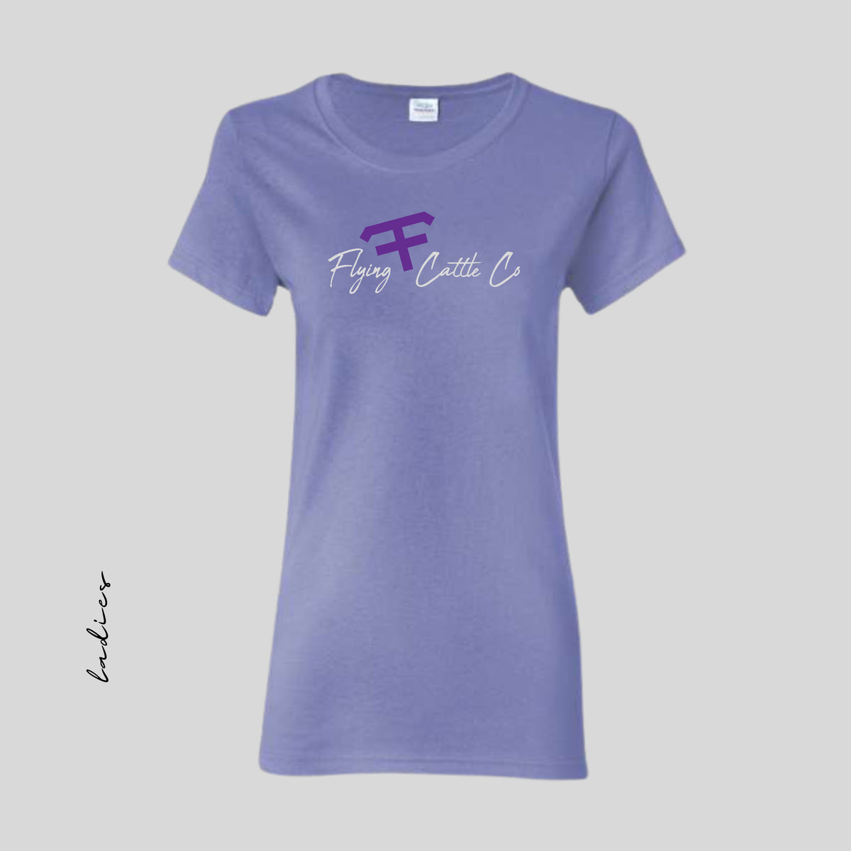 FF Printed Ladies Heavy Cotton Violet Tee