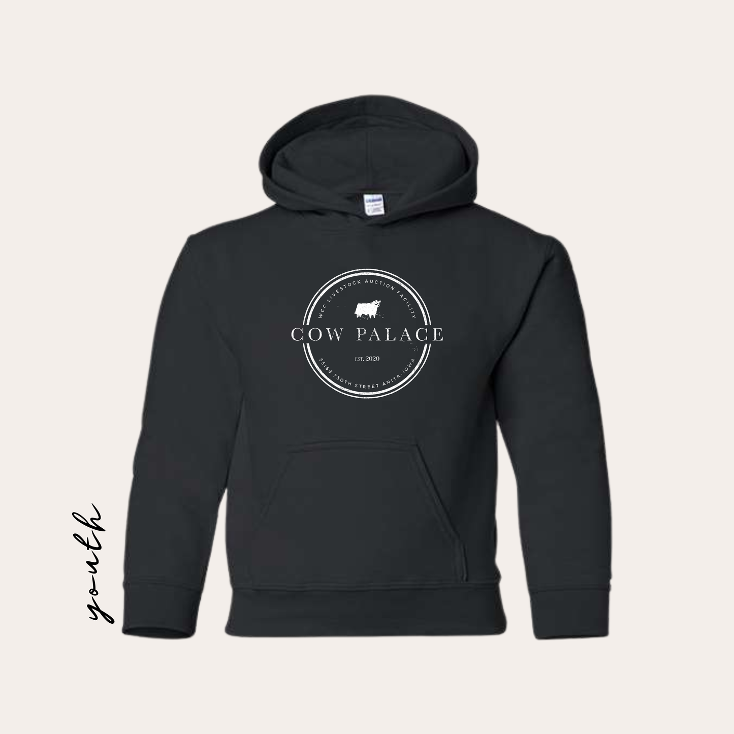 YOUTH Cow Palace Printed Black Hoodie