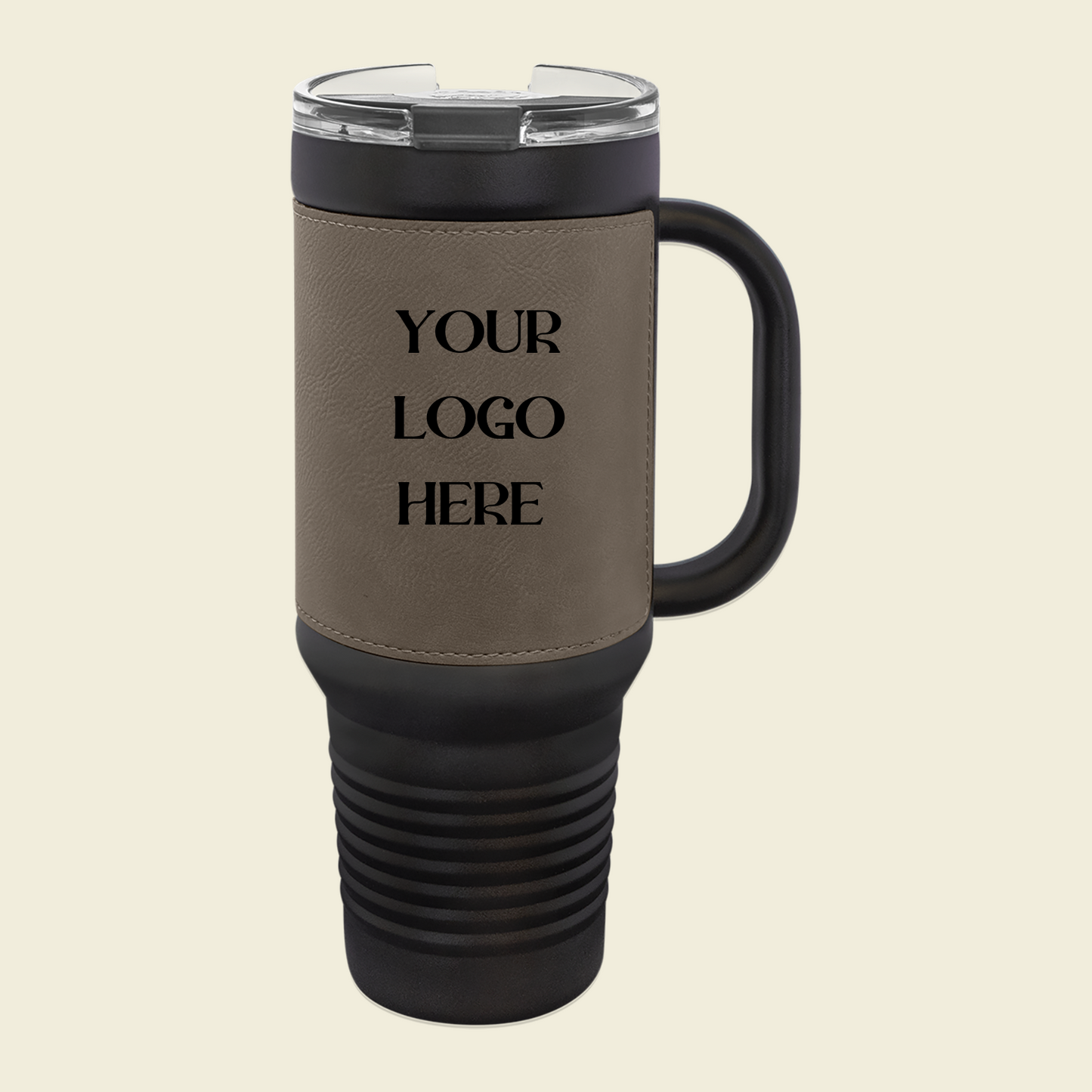 Black 40oz Tumbler with Leatherette