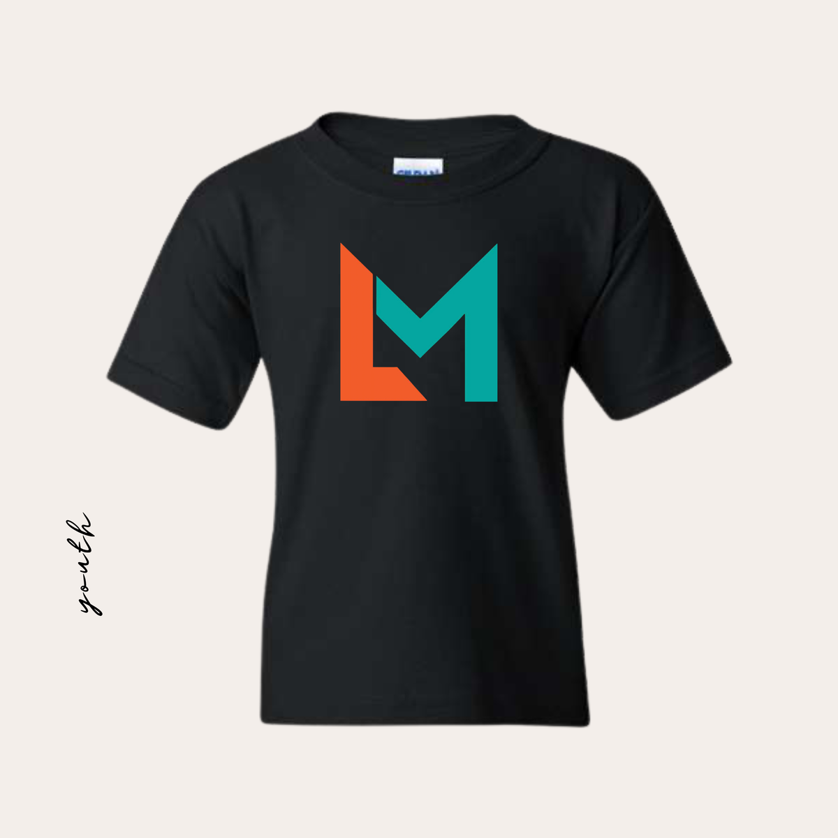 ML26 YOUTH Printed Black Heavy Cotton Tee