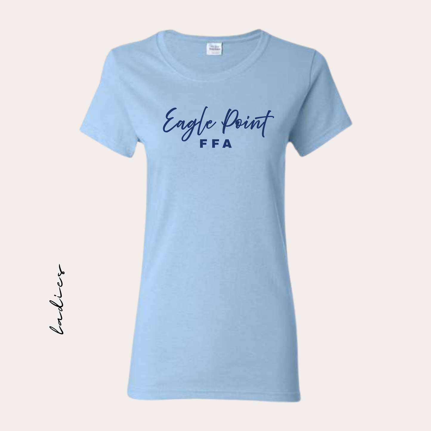 EP Printed Ladies Heavy Cotton Light Blue Tee