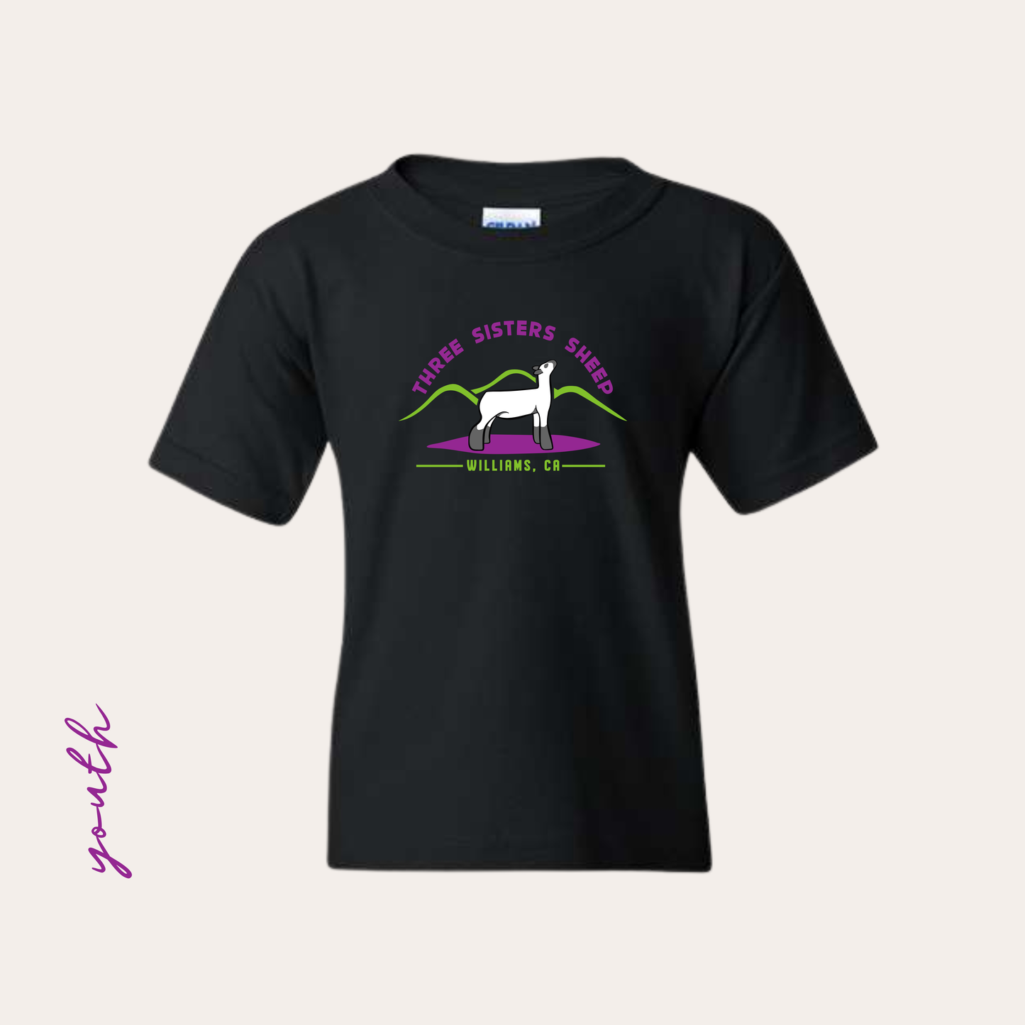 YOUTH Three Sisters Printed Black Heavy Cotton Tee