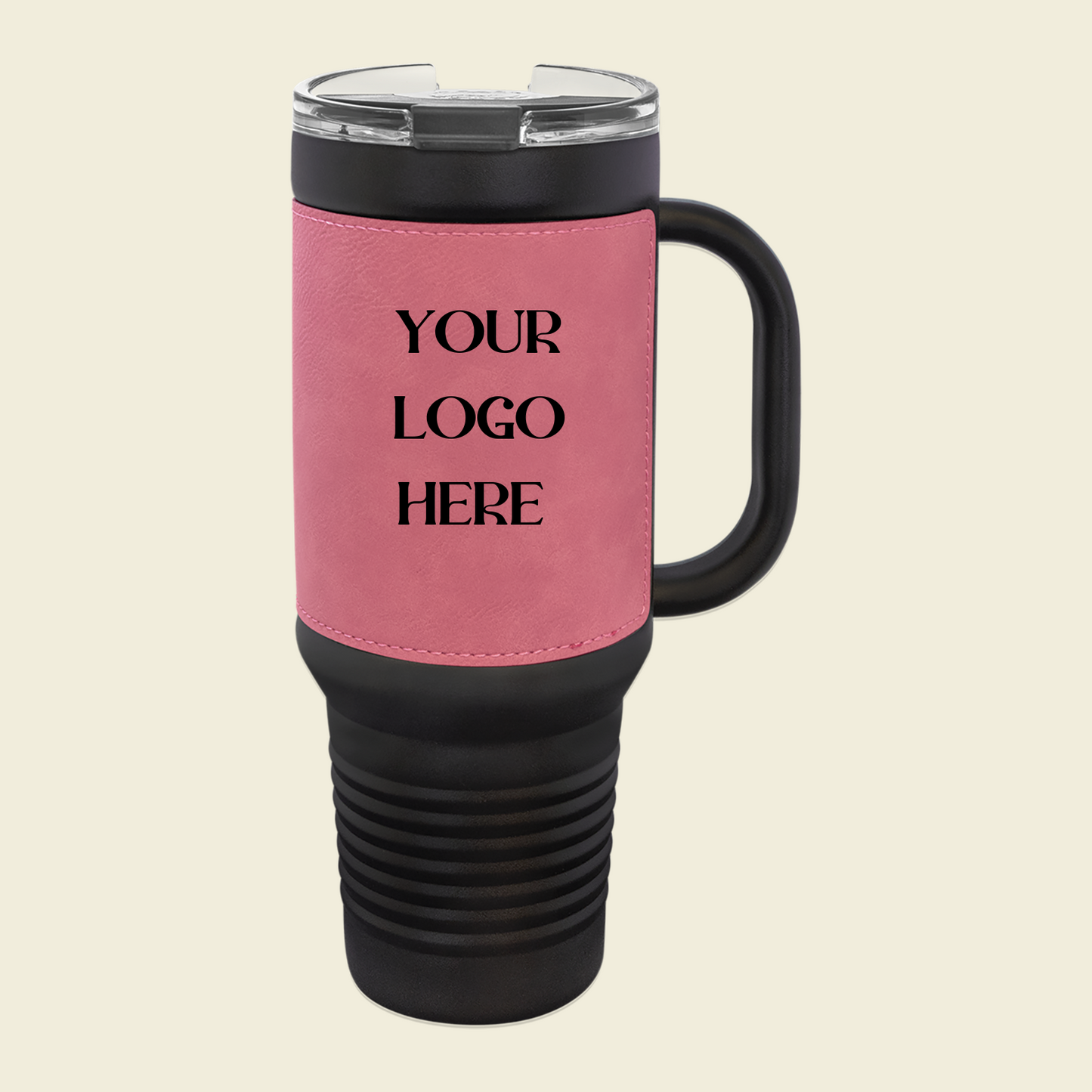 Black 40oz Tumbler with Leatherette