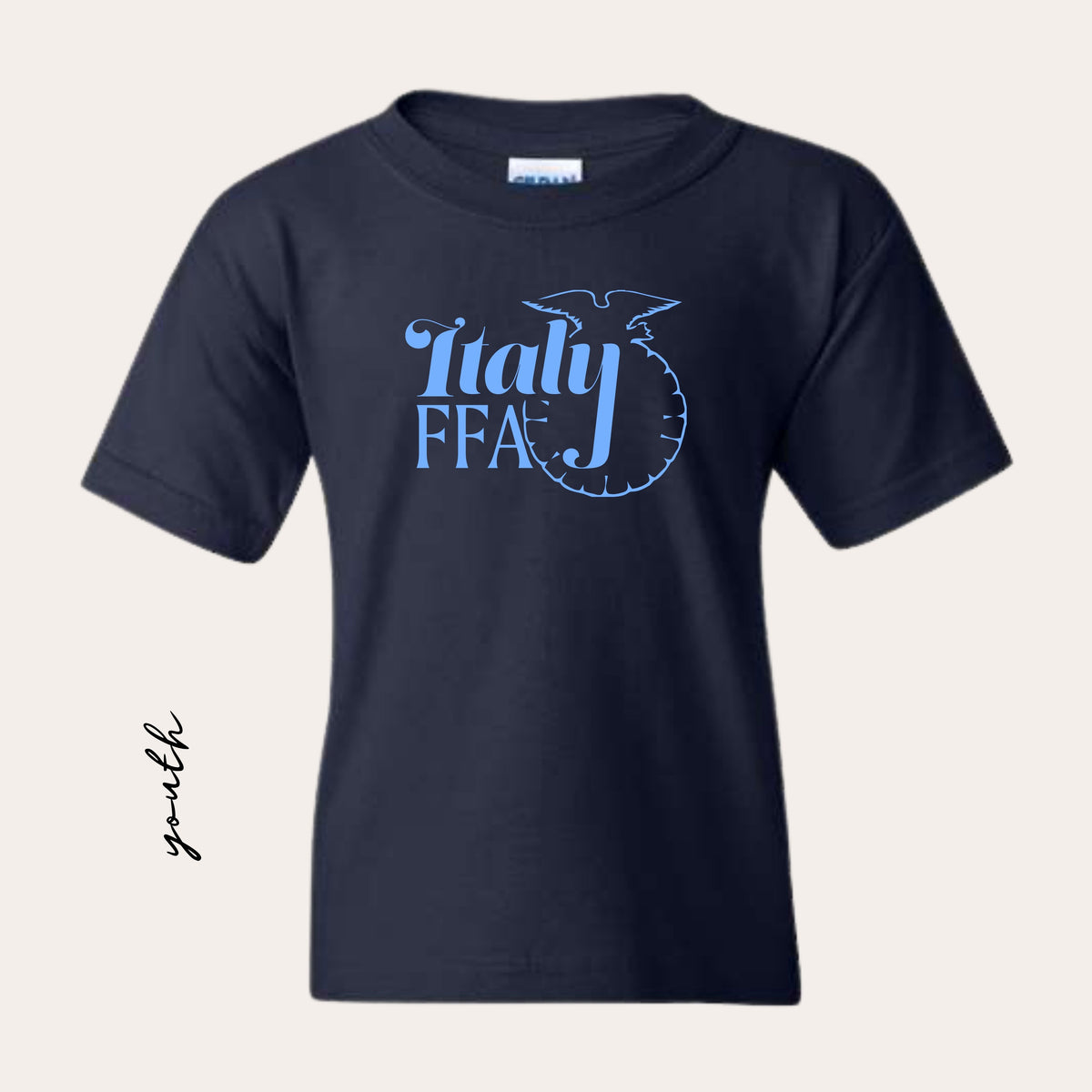YOUTH ITALY Printed Navy Heavy Cotton Tee