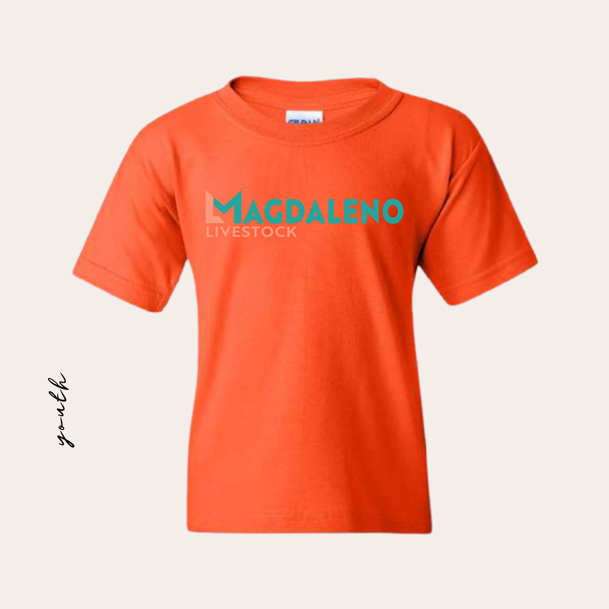 ML26 YOUTH Printed Orange Heavy Cotton Tee