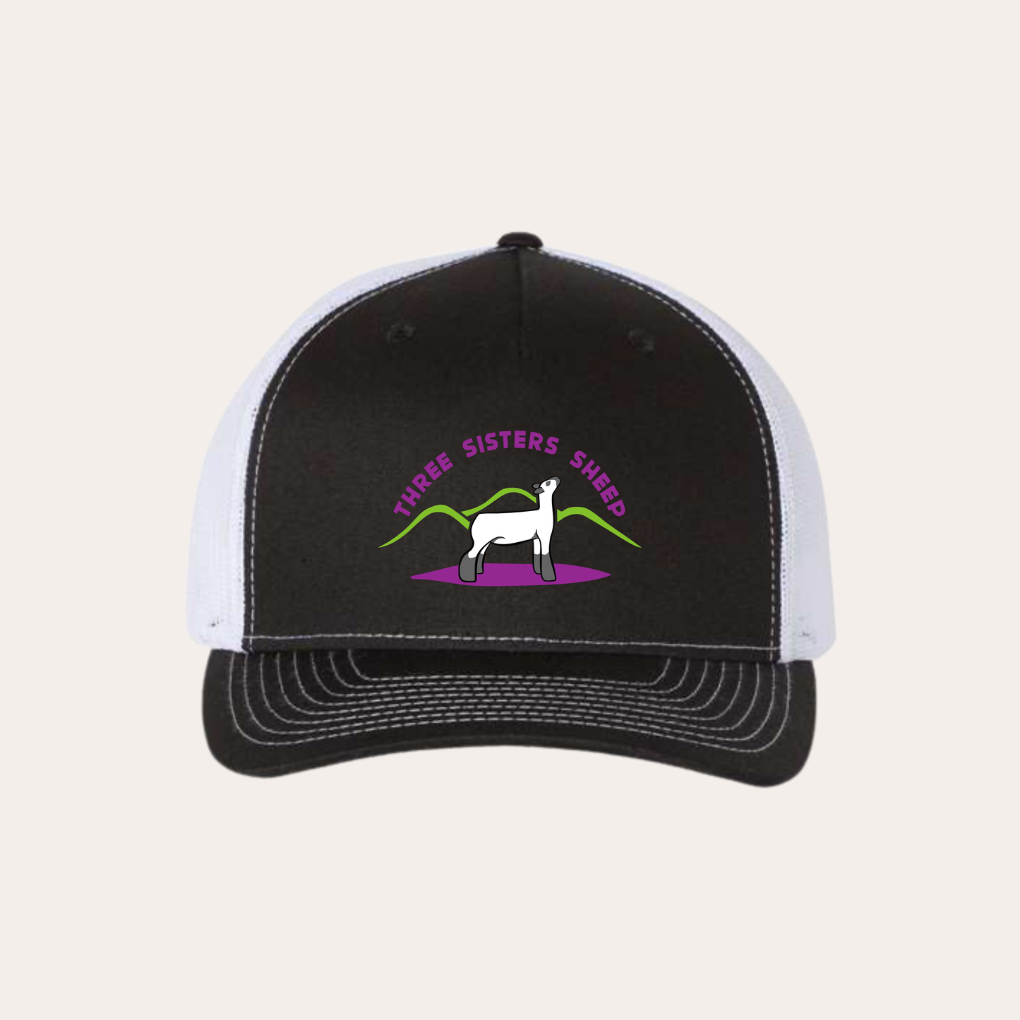Three Sisters Embroidered Black/White R112fp