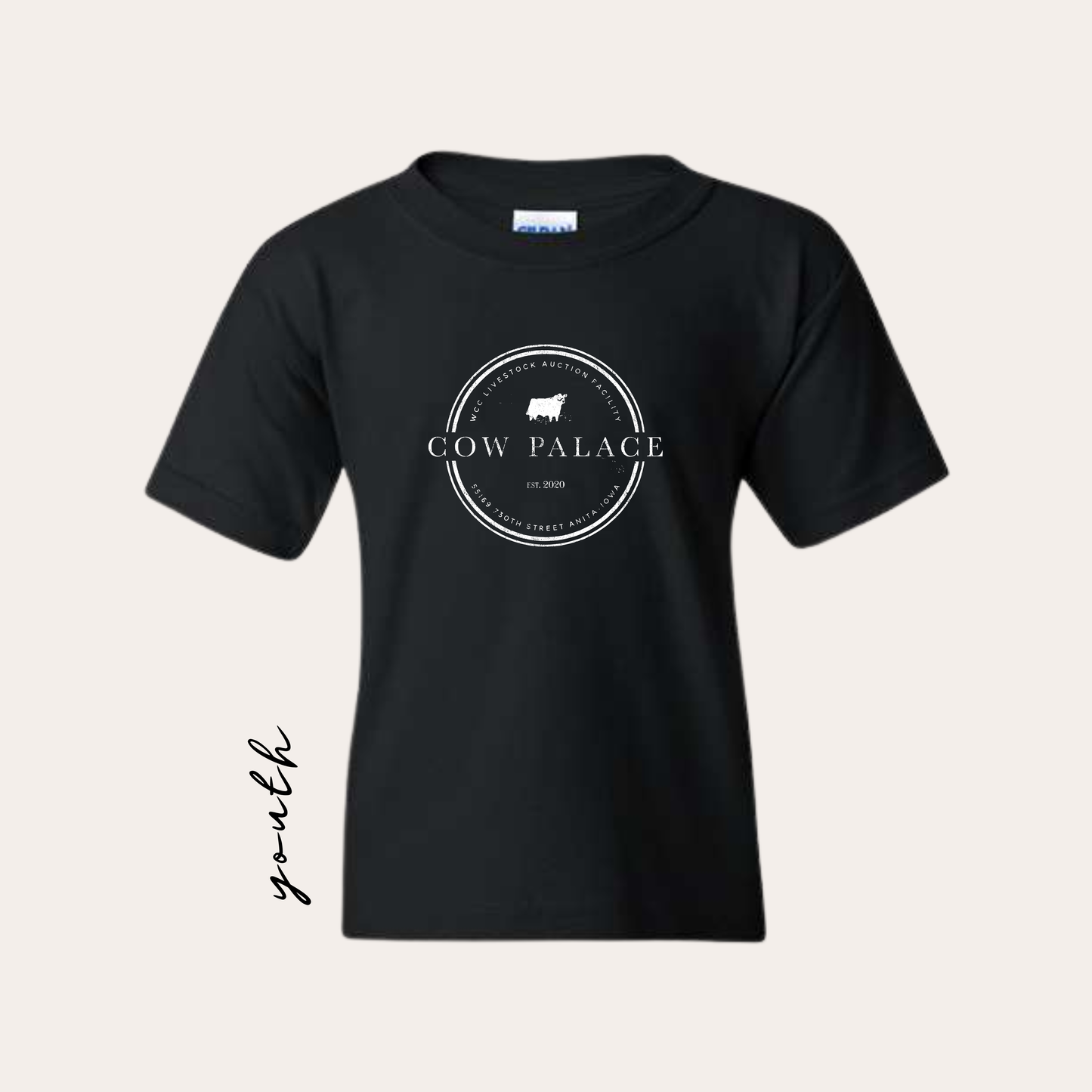 YOUTH Cow Palace Printed Black Heavy Cotton Tee