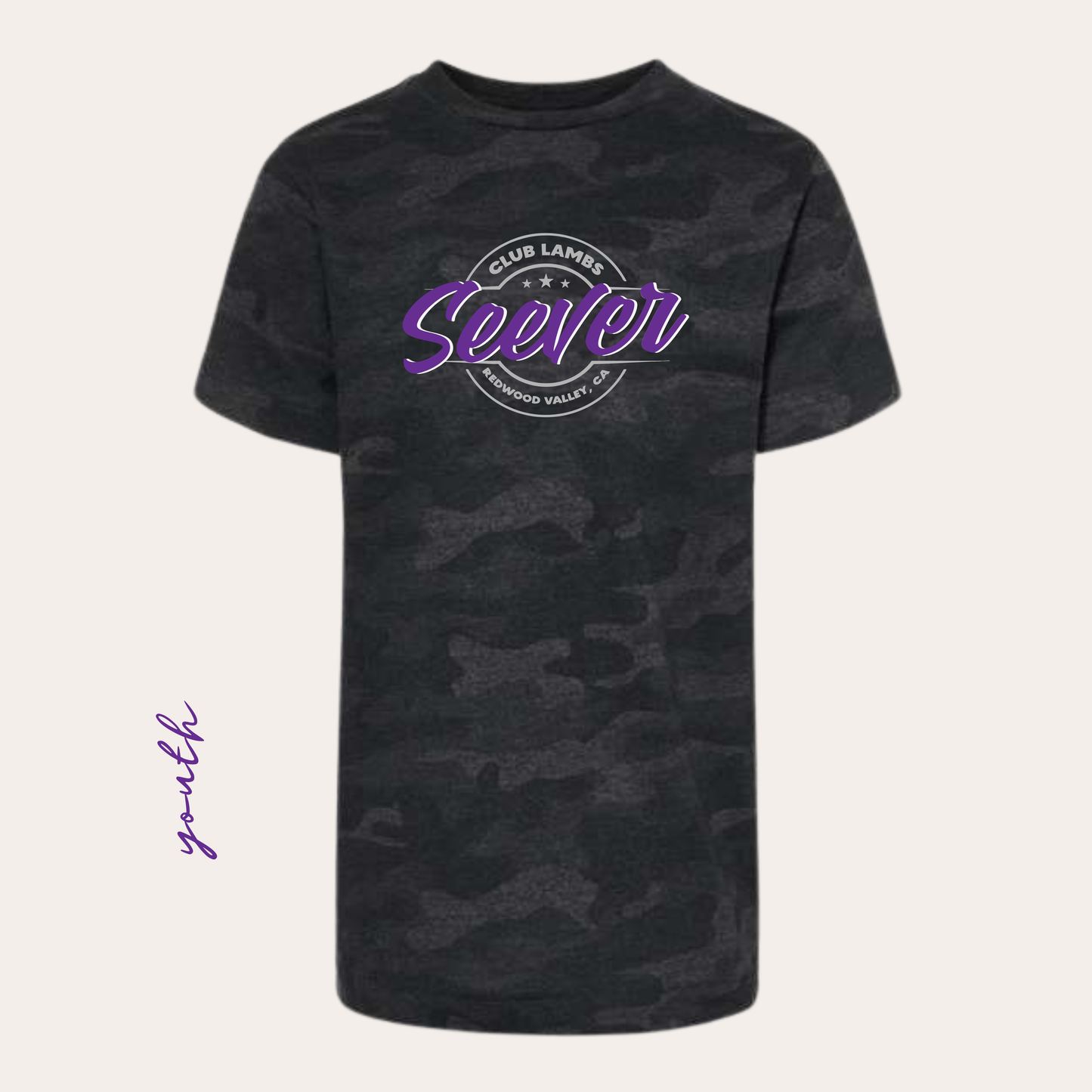 YOUTH Seever Black Camo Tee Printed