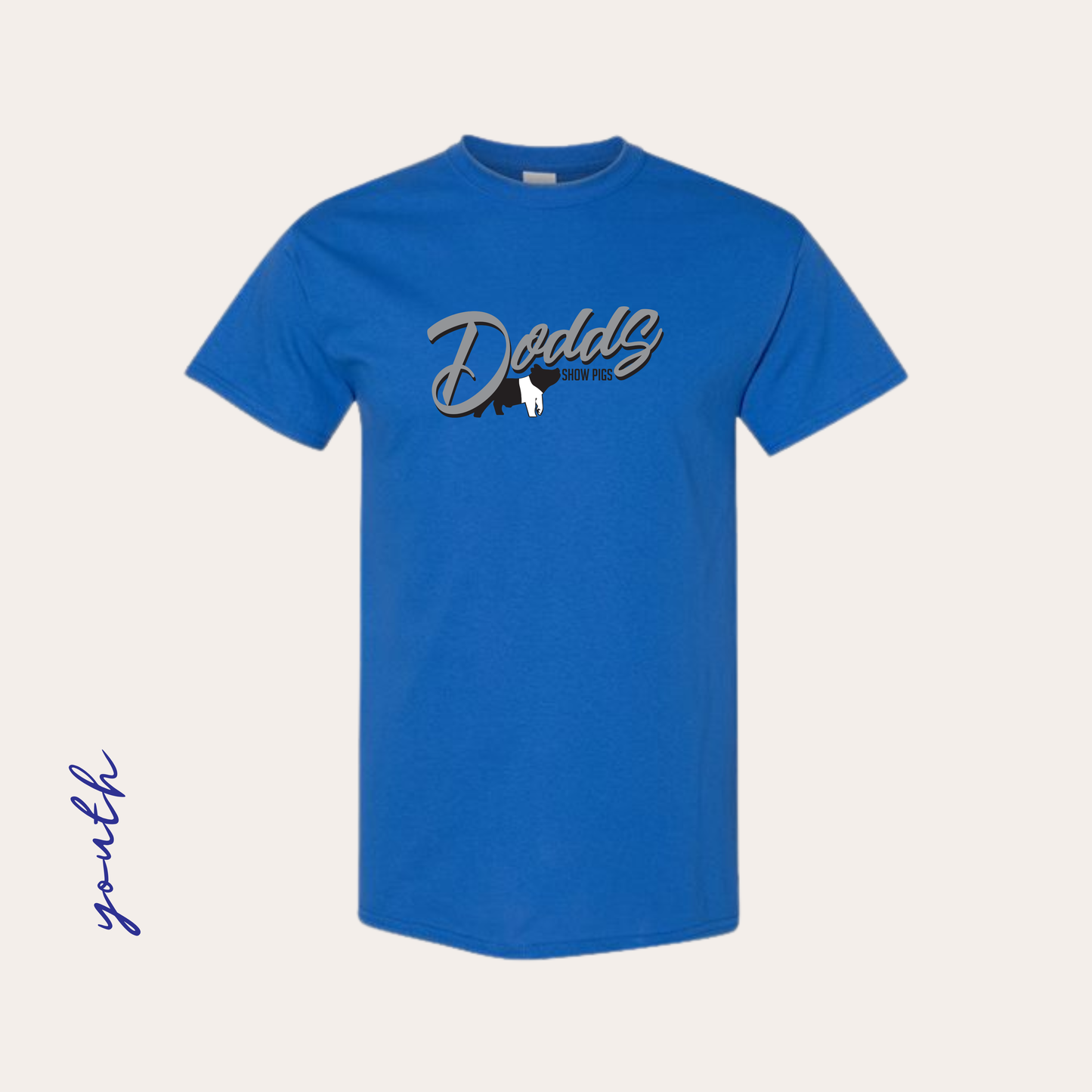 YOUTH Dodds Printed Royal Blue Heavy Cotton Tee
