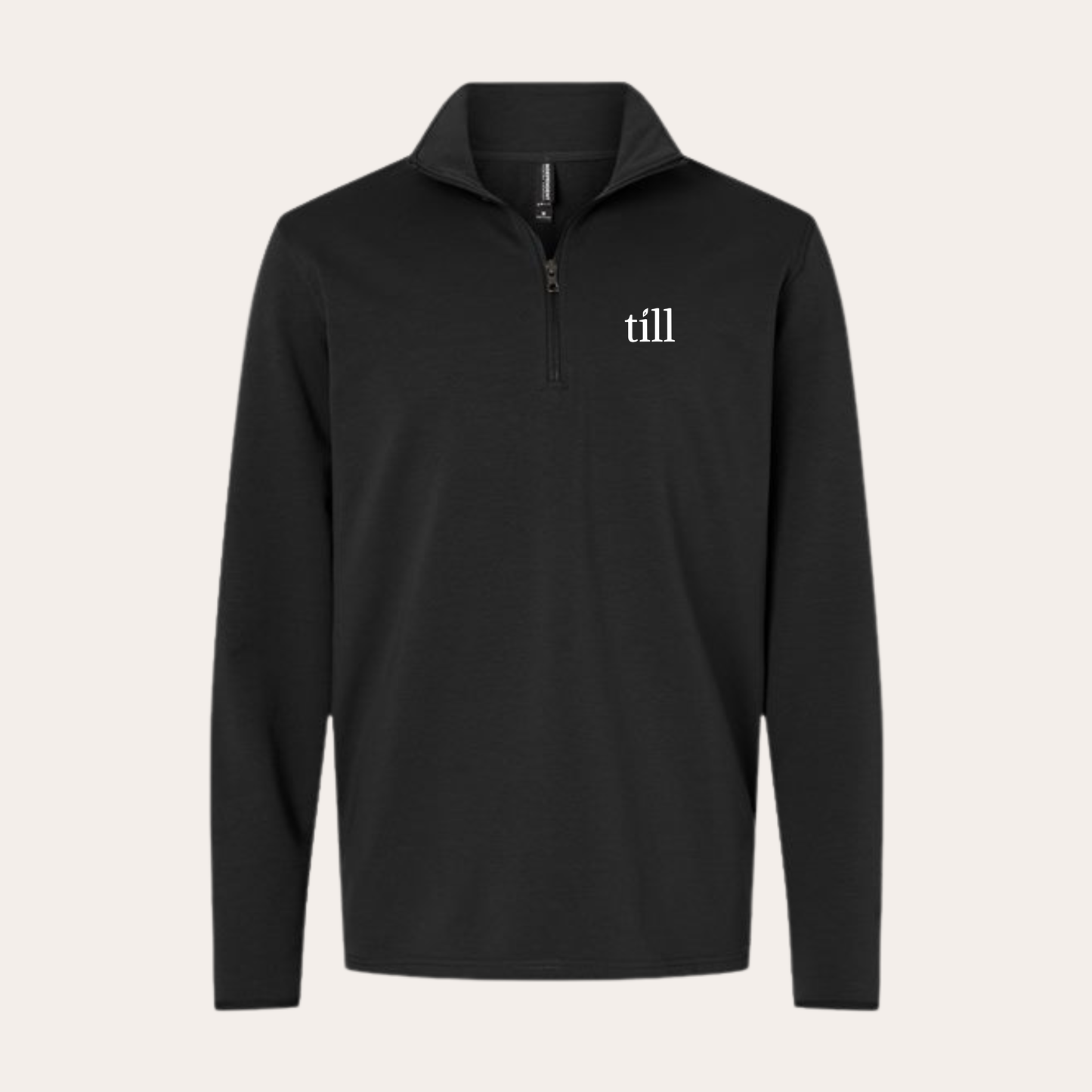 Till Embroidered Black Performance 1/4 Zip