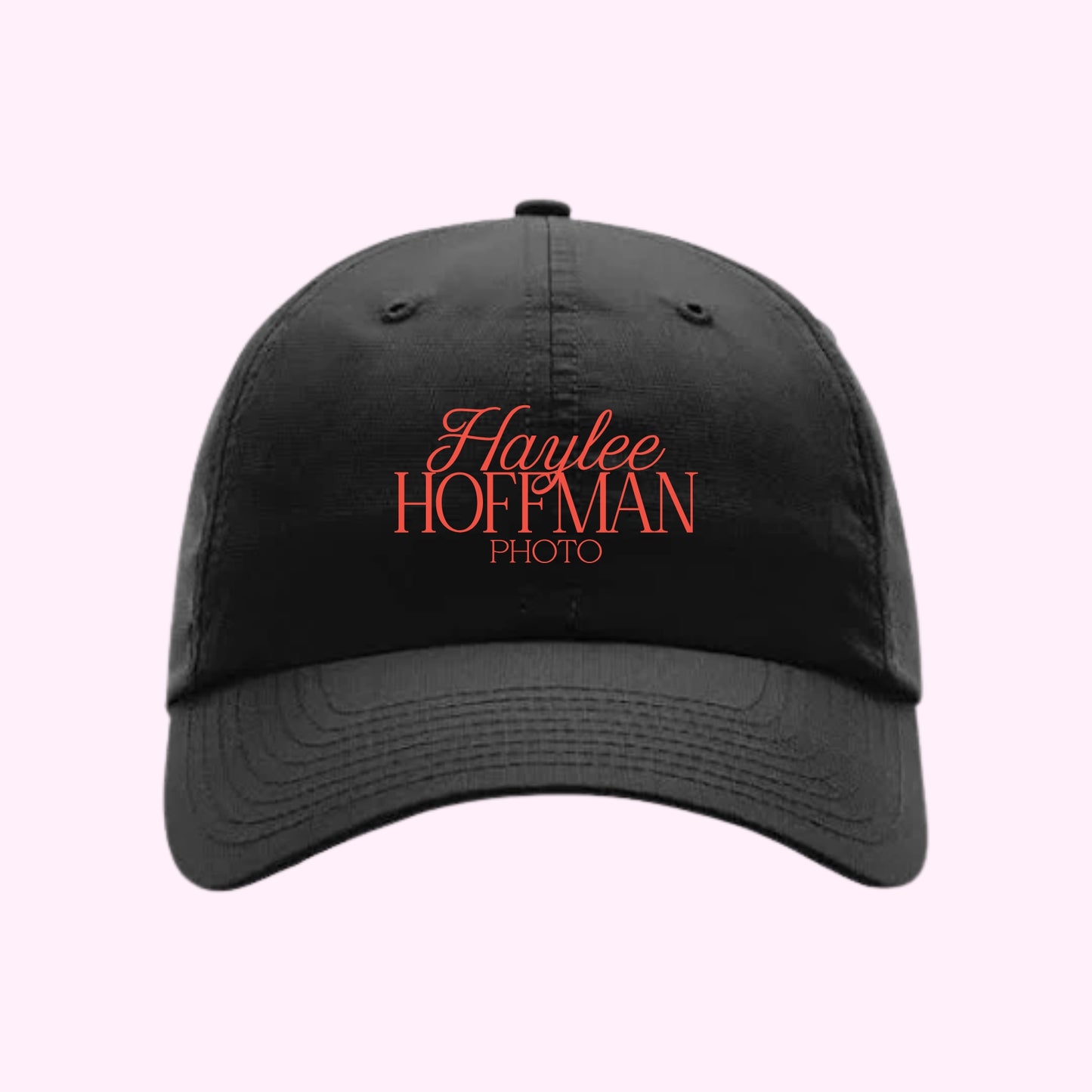 HH Embroidered Black 220 Pink Stacked Logo