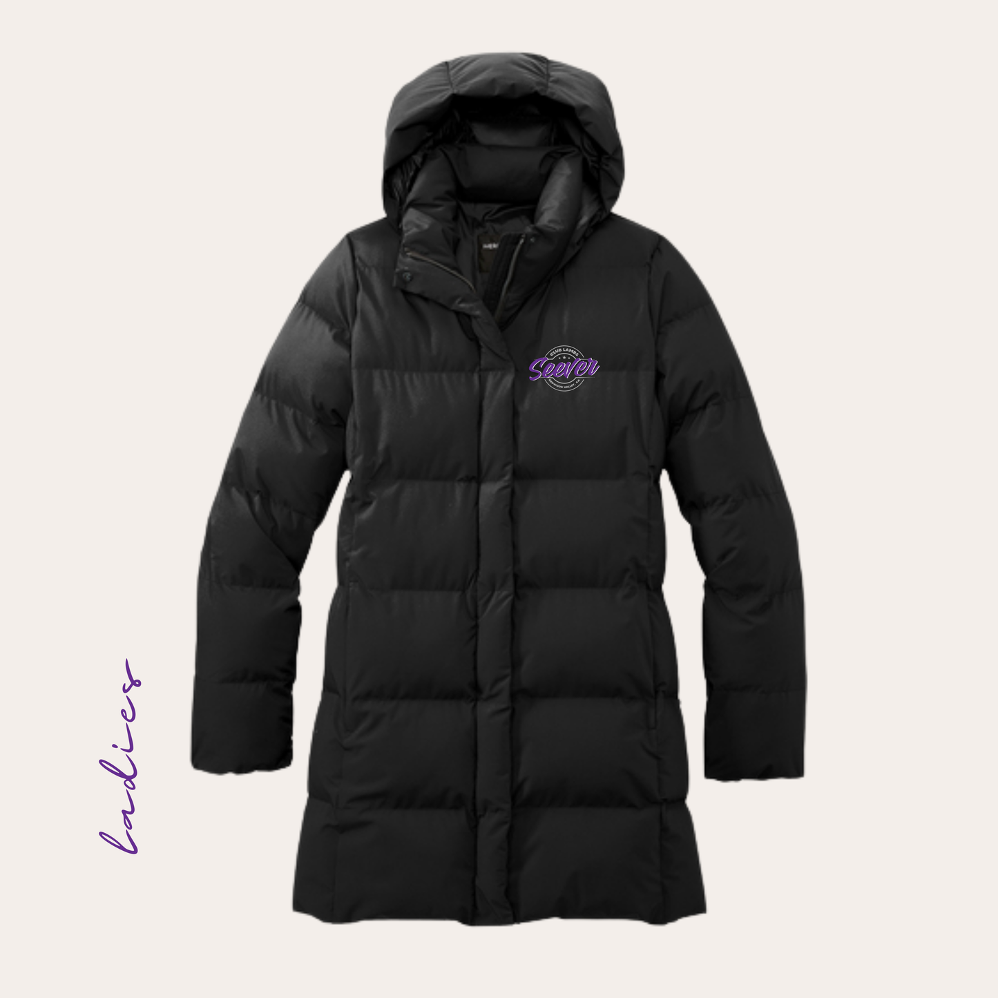 Seever Embroidered Long Ladies Puffer