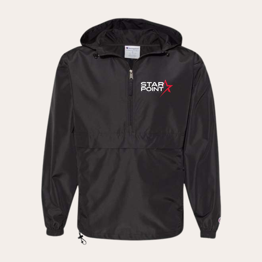 SP Black 1/4 zip Windbreaker Embroidered