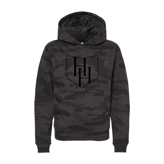 HHP YOUTH Black Camo Hoodie w/ printed with HH Icon