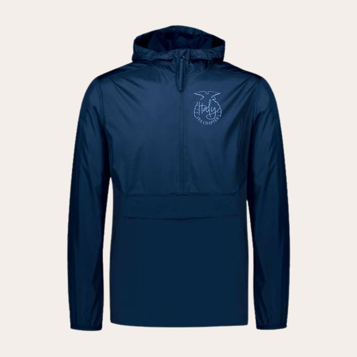 ITALY Embroidered Navy Holloway Windbreaker