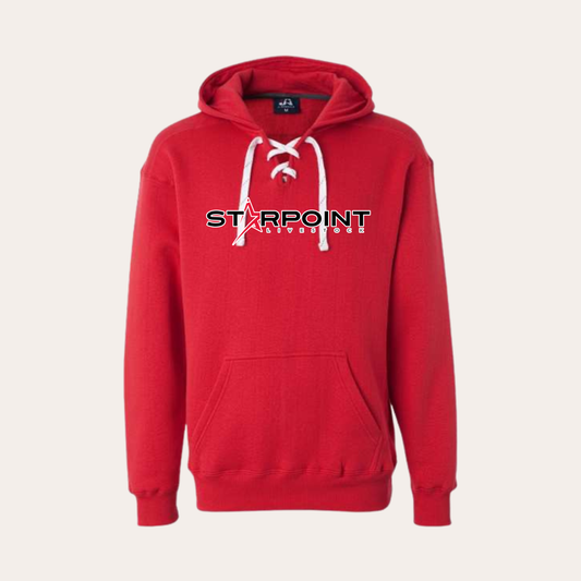 SP Red Sport Laced Hoodie Printed