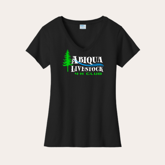 Abiqua Livestock Ladies V-neck - Black