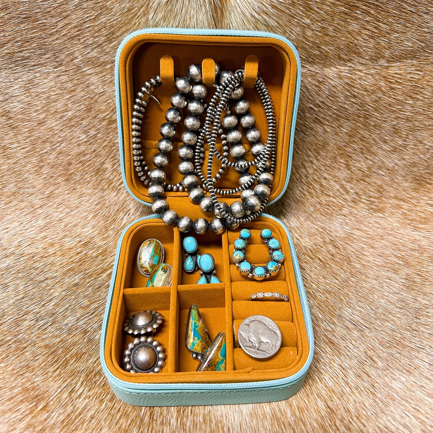 Leatherette Jewelry Travel Case - 4”x4”