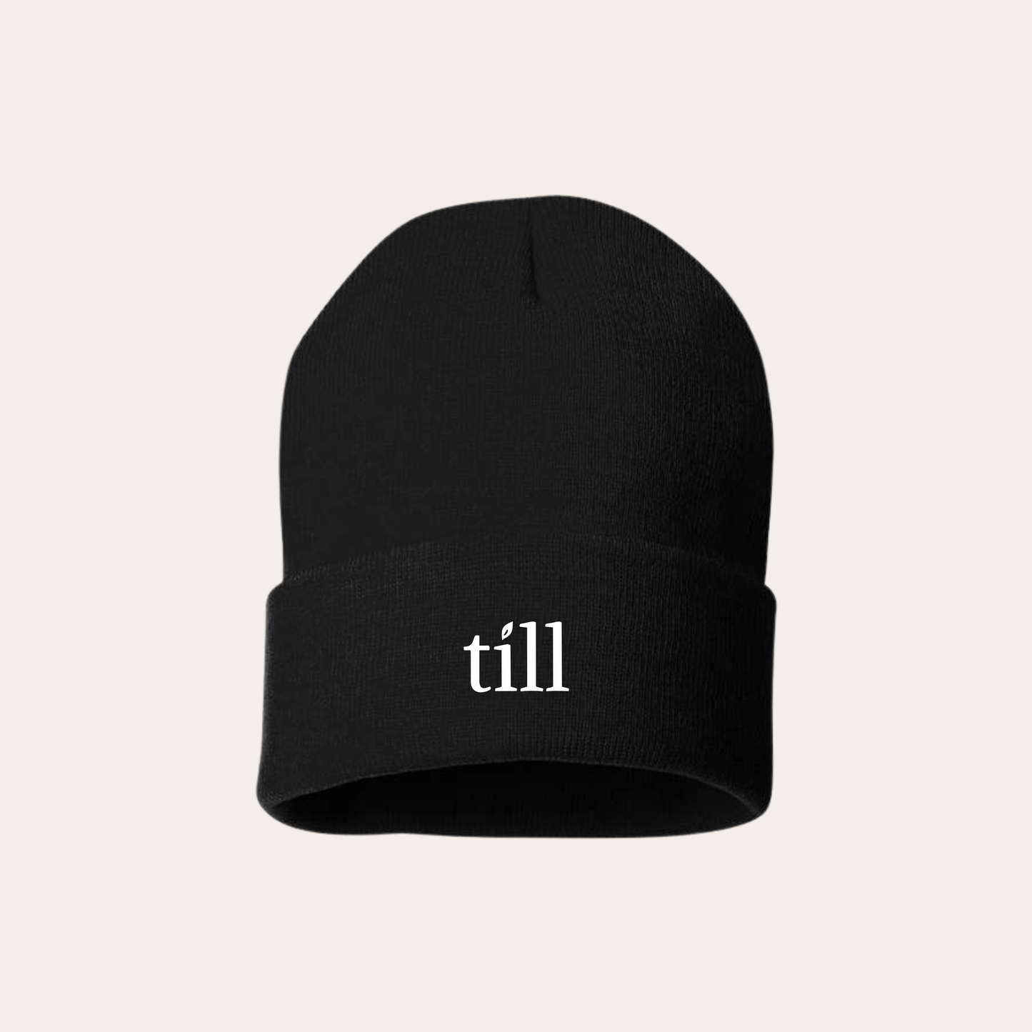 Till Embroidered Black Beanie