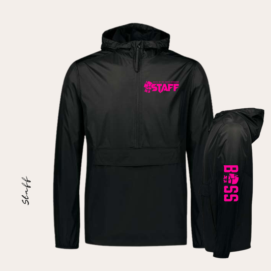 BOSS STAFF Printed Black Holloway Windbreaker