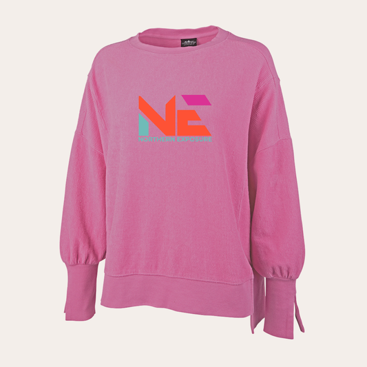 NE26 Printed Split Pink Crewneck