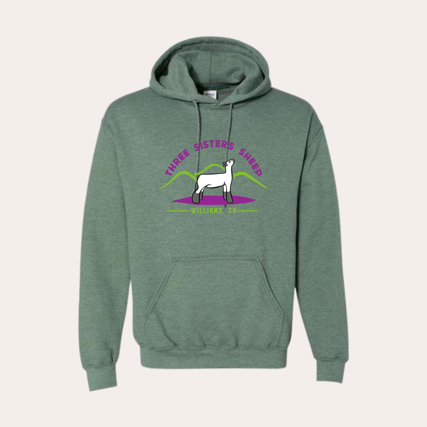 Three Sisters Printed Dark Forest Green Hoodie