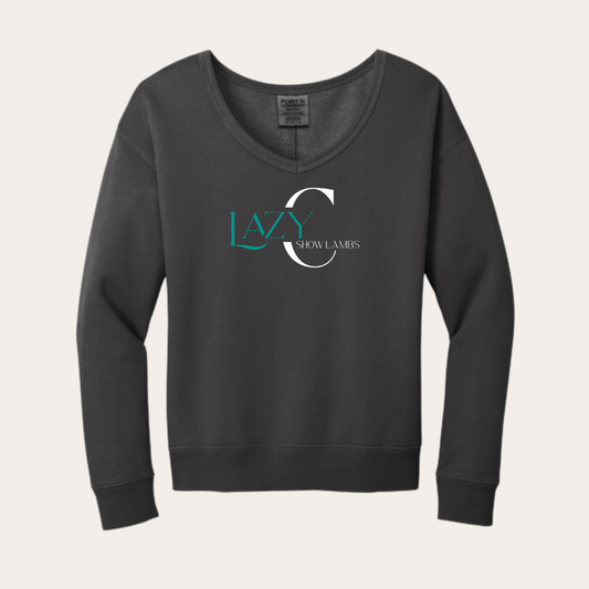 LCSL Printed Ladies V-neck Crewneck