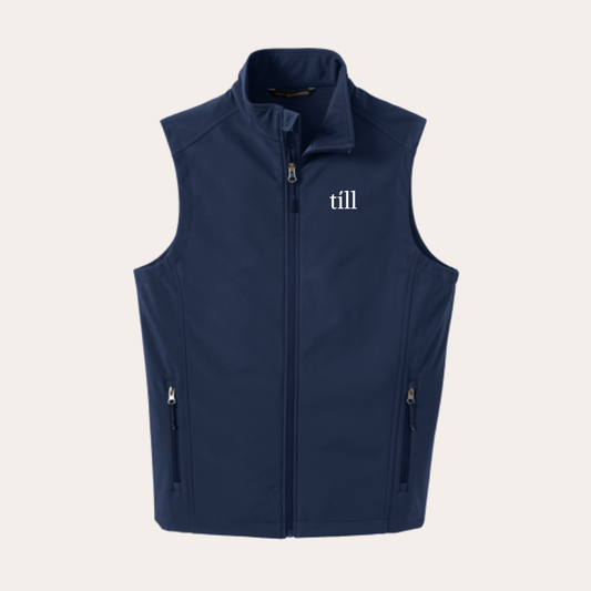 Till Embroidered Navy Soft Shell Vest