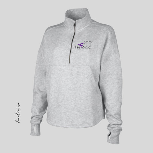 FF Embroidered Heather Gray Women's 1/2 Zip