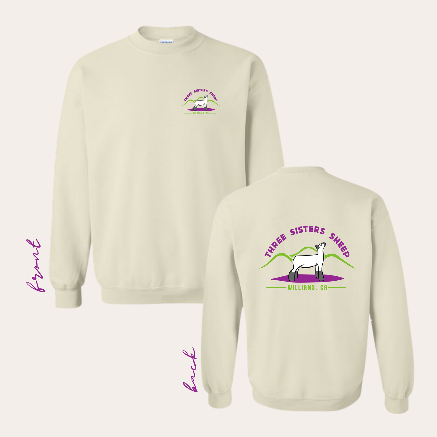 Three Sisters Printed Sand Crewneck