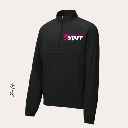 BOSS STAFF Printed Black 1/2 zip