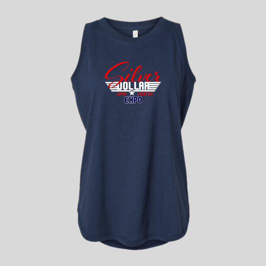 SD Printed Ladies Relaxed Navy Jersey Tank