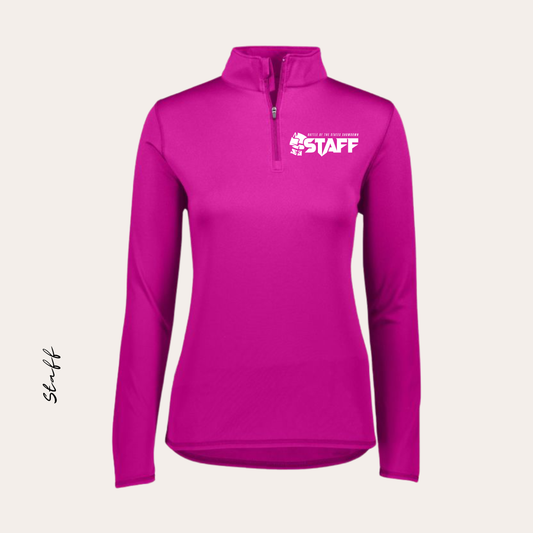 BOSS STAFF Printed Power Pink Performance 1/2 zip